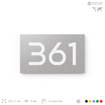 Номер на дверь 361, табличка на дверь для офиса, квартиры, кабинета, аудитории, склада, серая 120х70 мм, Айдентика Технолоджи