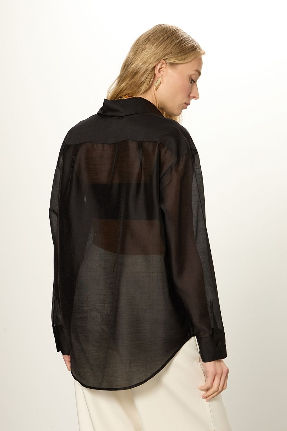 Рубашка Хельсинки черный шифон