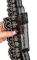 Кружево хлопковое Ришелье с ажурной сетчатой кромкой ш-8см Италия