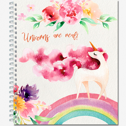 Тетрадь общая 96 листов на мет.гребне  "Волшебные Единороги"