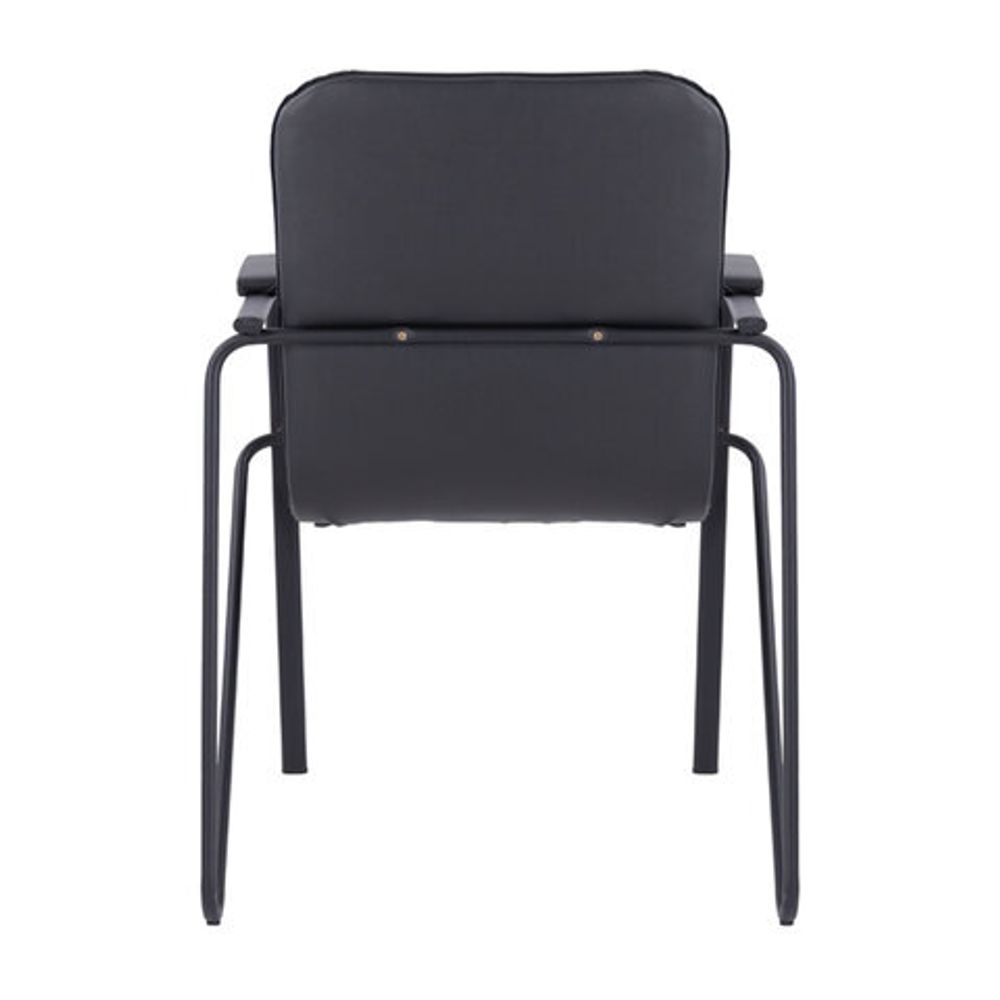 Кресло для приемных и переговорных BRABIX "Samba CF-107", черный каркас, кожзам черный, собранное, 533189