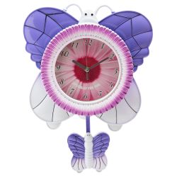 Часы настенные (с маятником) "Бабочка" 30*7*41см. (3вида) (часы-батарейка 1"АА" в комплект не входит