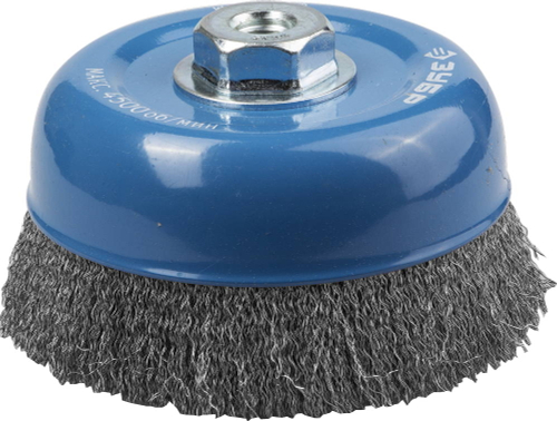 ЗУБР 150 мм, витая стальная латунированная проволока 0.3 мм, чашечная щетка-крацовка для УШМ (35261-150)