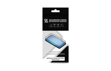 Закаленное стекло с цветной рамкой (fullscreen+fullglue) для Tecno Camon 19/19Pro DF  (black)