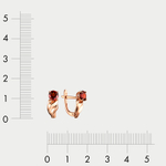 Серьги женские с гранатом из розового золота 585 пробы (арт. 43198300-Гр)