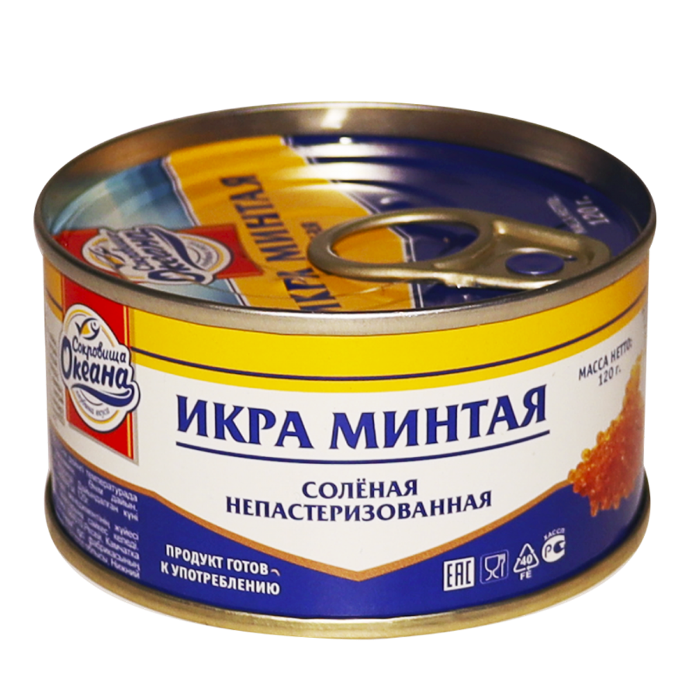 Икра минтая "Сокровище океана" 120г ж/б