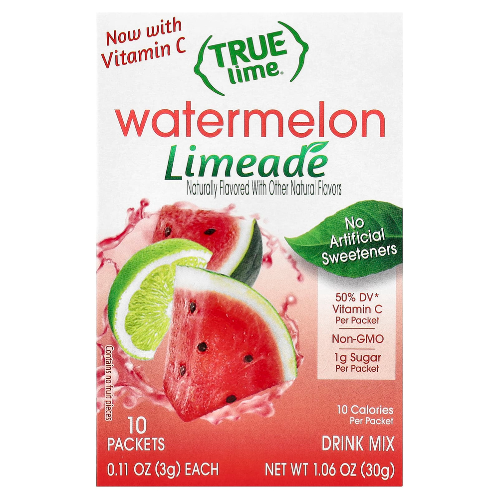 True Citrus, True Lime, лаймад, арбуз, 10 пакетиков по 3 г (0,11 унции)