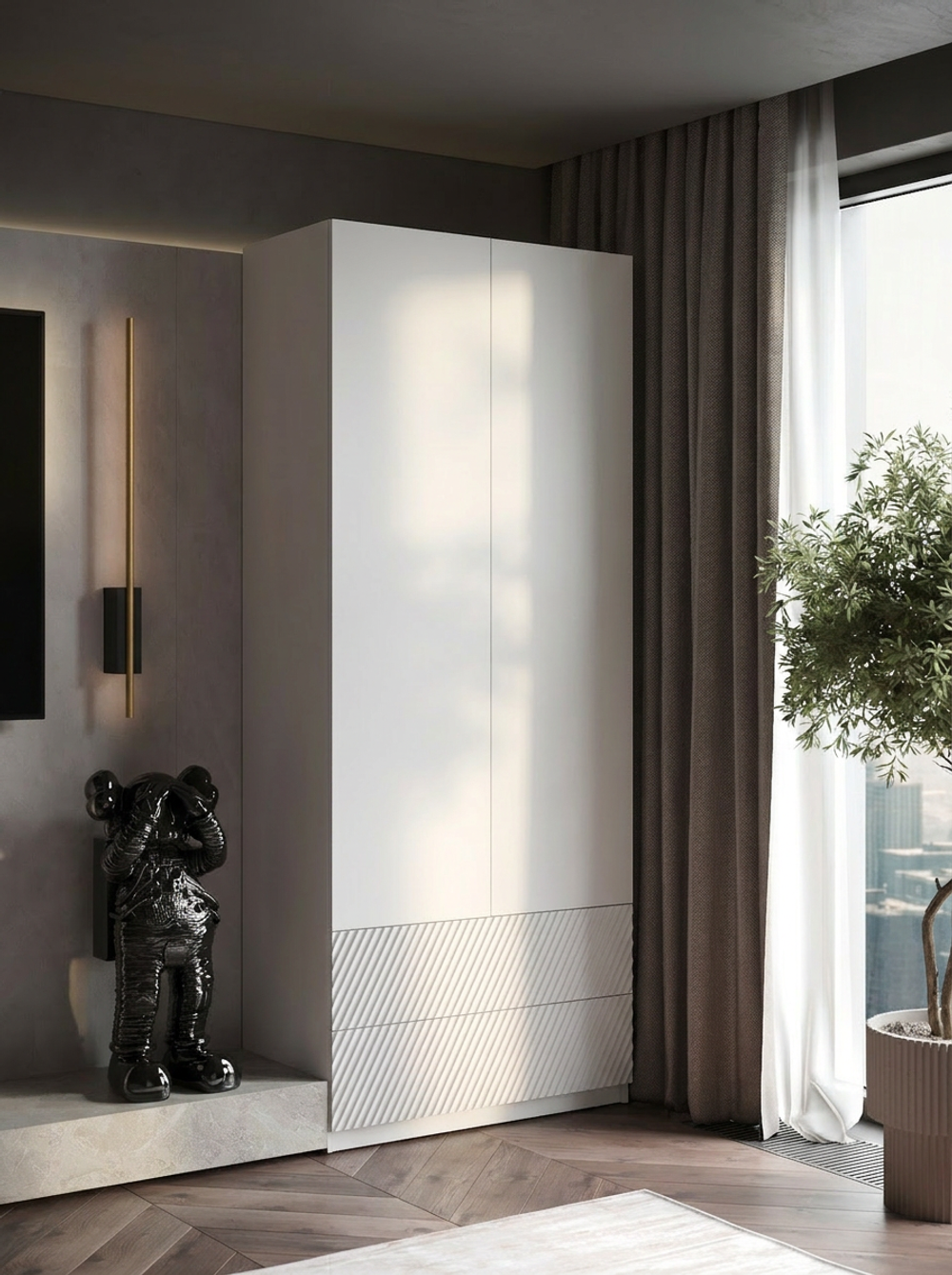 Шкаф Распашной Белый 120х220х50 Норд