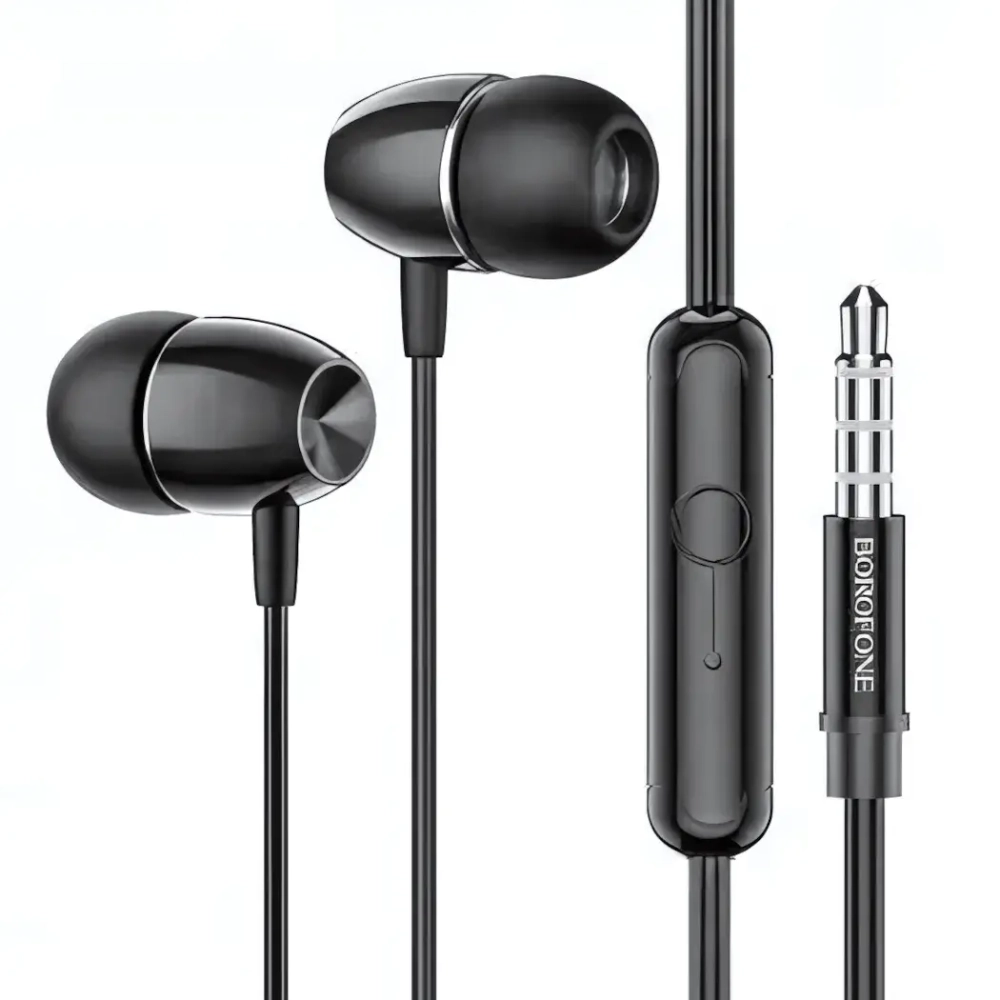 Гарнитура Borofone M57, вакуумные, разъем Jack, кабель 1.2 м Black