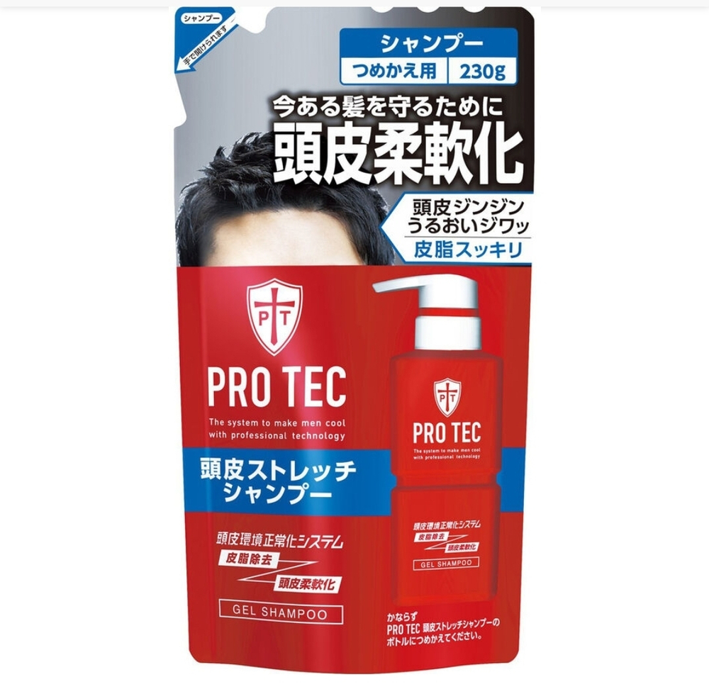 Мужской увлажняющий шампунь-гель "Pro Tec" с легким охлаждающим эффектом 230 г (мягкая упаковка)
