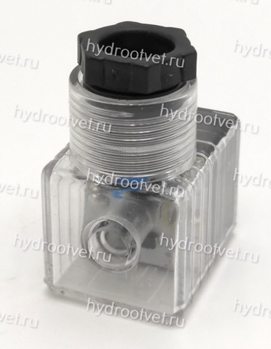 Plug5/RZ5L - Штeкep для диcкpeтнoгo клaпaнa с выпрямителем, c индикaциeй, пpoзpaчный