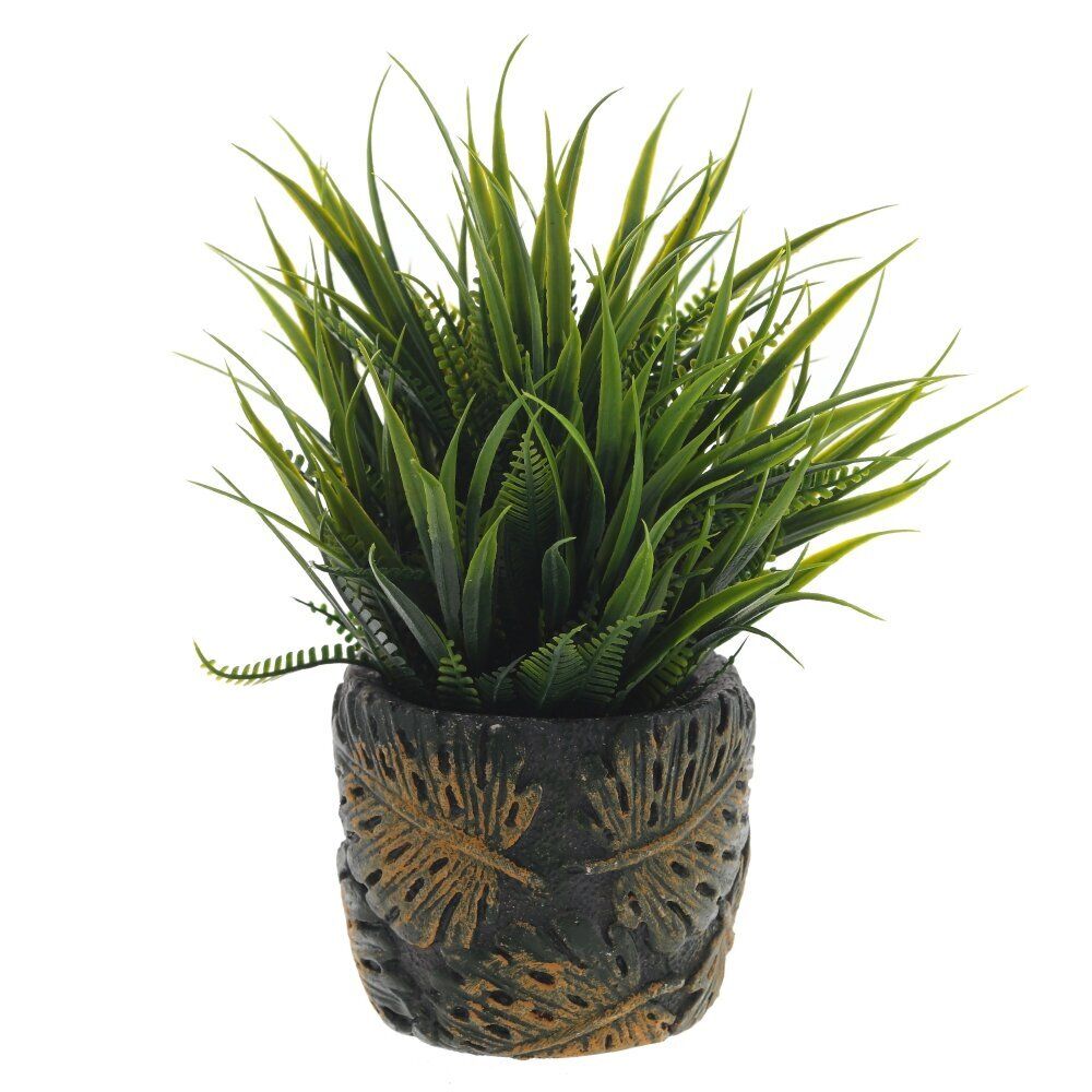 GAEM Цветочная композиция "Трава с папоротником", L12 W12 H17 см