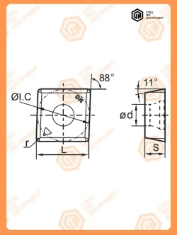 Пластина MPHT120408-DM JT1025 STI 1 штука СпецТехинструмент
