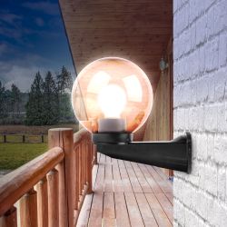 Садово-парковый светильник ЭРА НБУ 01-60-205 шар дымчатый настенный IP44 Е27 max60Вт d200mm