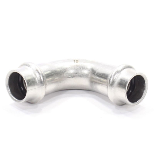 Отвод 90° 15-15, WAAG Heavy Inox, пресс-пресс, сталь нержавеющая