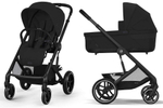 Коляска Cybex Balios S Lux BLK complete Aton S2 Ocean Blue 3 в 1 Moon Black с дождевиками