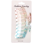 Заколка-краб для волос «Мон Пион», бабочка, микс 6 цветов, 11см (Блистер)