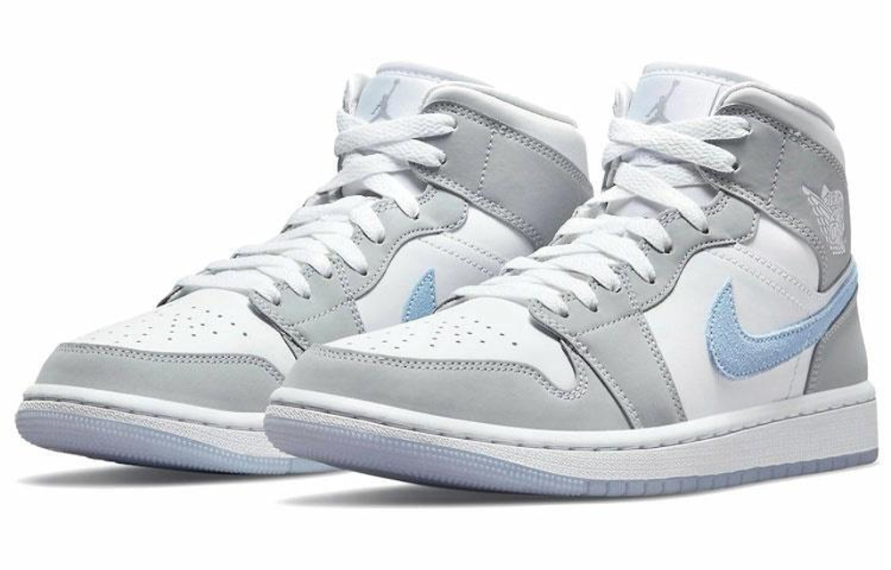 Кроссовки Jordan Air Jordan 1 Mid "Wolf Grey" Dior (Женская размерная сетка)
