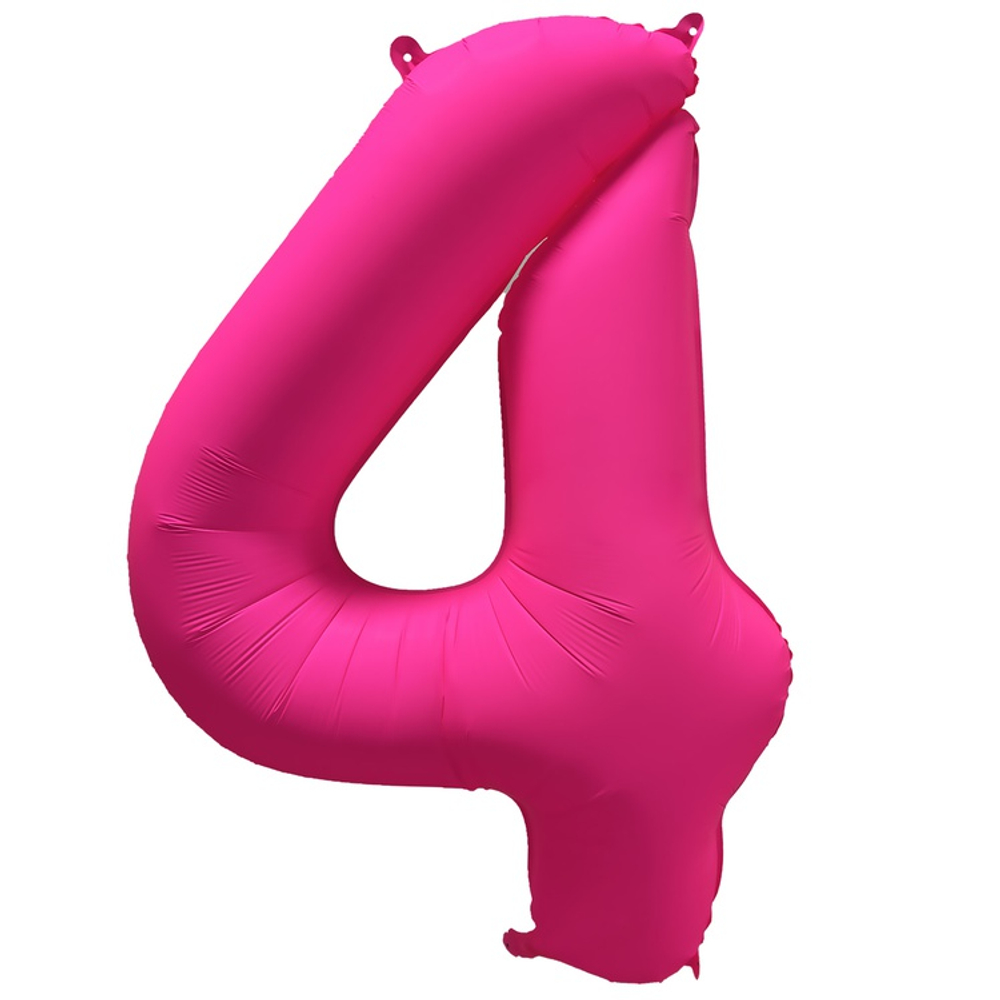 Шар фольгированный Цифра 4 101 см (Фуксия)