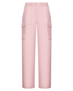 Брюки карго из крепа с накладными карманами, пудровый