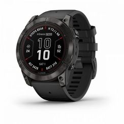 Garmin Fenix 7X Pro Sapphire Solar — титановый корпус с DLC и черный ремешок