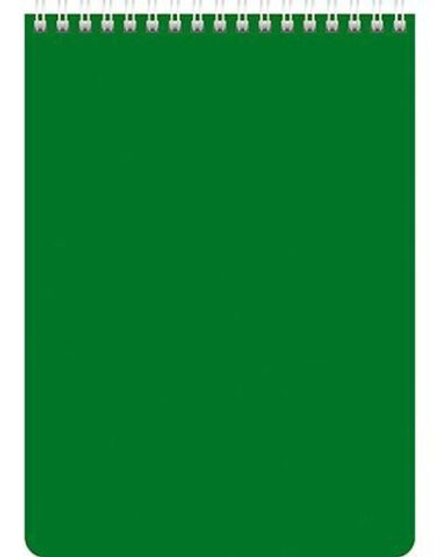 Блокнот А5 60л гребень "Однотонный. Зелёный" клетка
