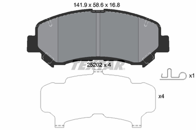 TEXTAR - 2520201-TET - Brake Pad Set, disc brake