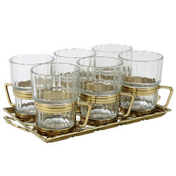 Alberti Livio Набор: поднос Плетенка + 6 подстаканников со стаканами