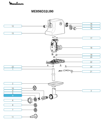 Решетка мясорубки Moulinex,Tefal 7мм MS-651276