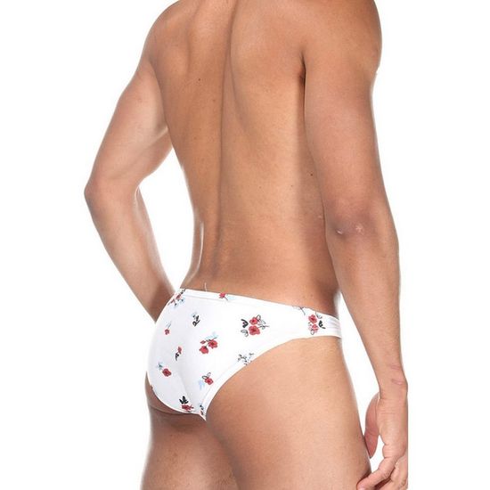 Мужские трусы слипы белые с принтом DARKZONE DZN6475