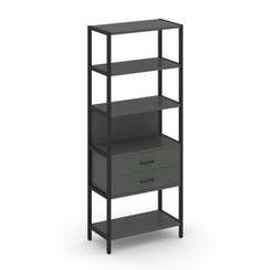 Shelf System Односекционный стеллаж пятиярусный с ящиками SN.STM-512 Антрацит/Металл Черный 810*400*