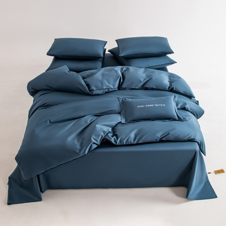 КПБ Однотонный Сатин Элитный на резинке OCER017, Евро, 4 наволочки, простынь 160*200*30