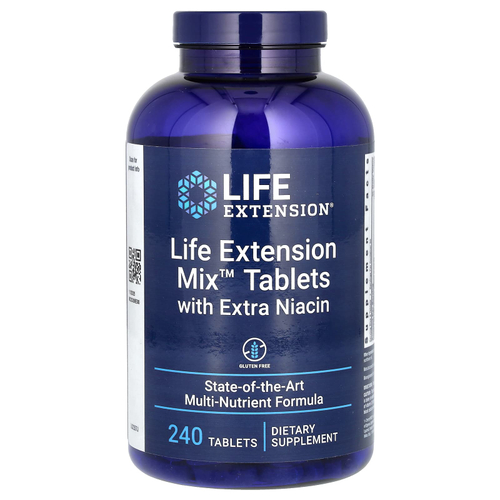 Life Extension, Таблетки Life Extension Mix с дополнительным ниацином, 240 таблеток