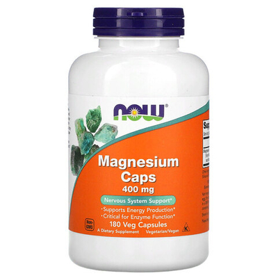 NOW Magnesium 400 мг. (180 вег. капс.) [M]