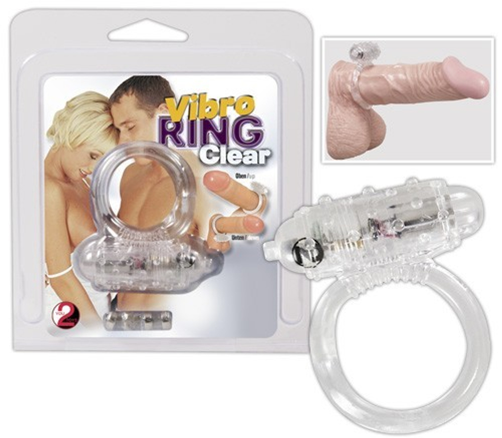 Прозрачное эрекционное виброкольцо Vibro Ring Clear