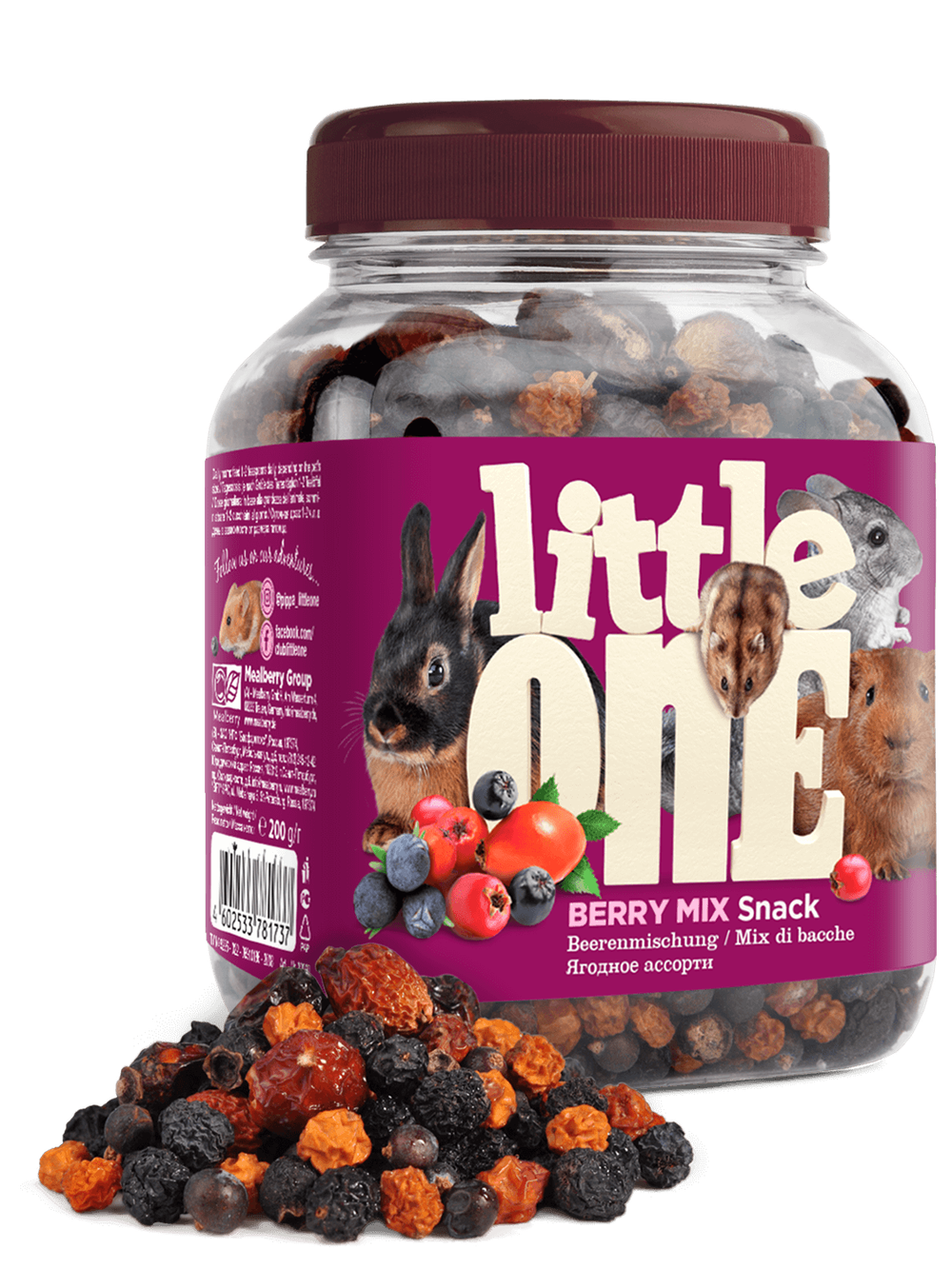 Little one Лакомство для всех видов грызунов ягодное ассорти, 200 гр