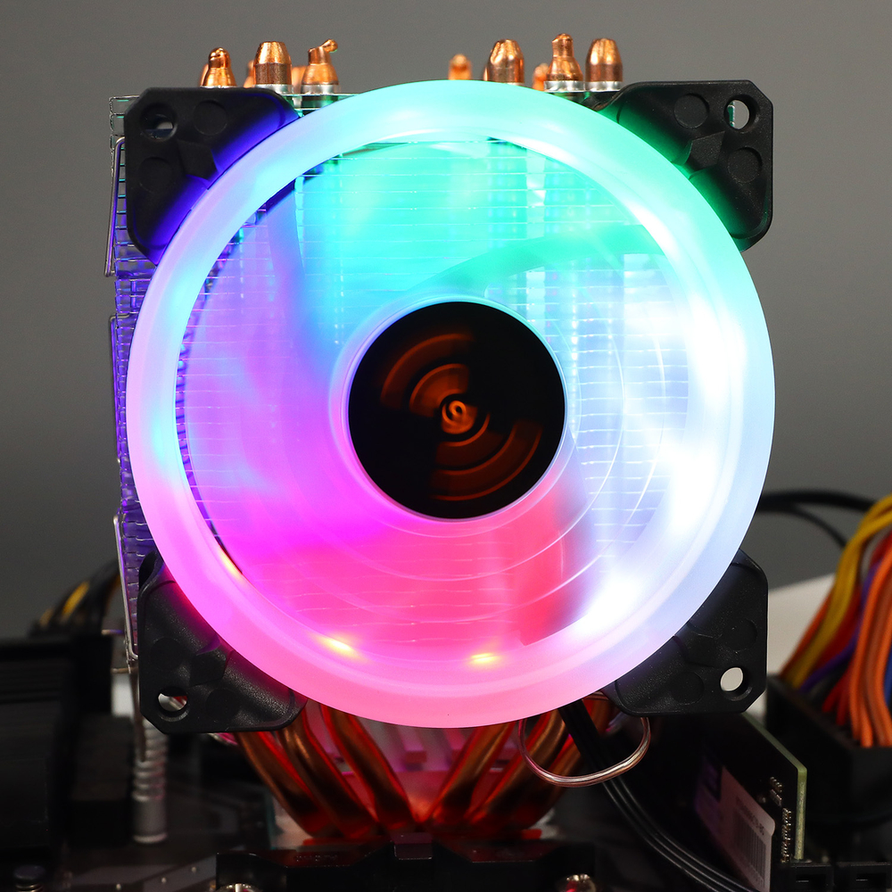 Кулер для CPU TESLA 620RGB, 2х92мм, 2200rpm, 3-pin, Al+Cu, серебристый-белый-прозрачный/FRGB, 64CFM, 23дБ, 6-PIPE(прямой контакт), TDP 180Вт, INTEL 1700/1200/115x/775/1366, AMD AM5/AM4/AM3(+)/AM2(+)/FM2(+)/FM1/754/940/939 (TSL-620-RGB)
