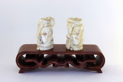 Сет нэцкэ Дзюродзин и Фукурокудзю на подставке