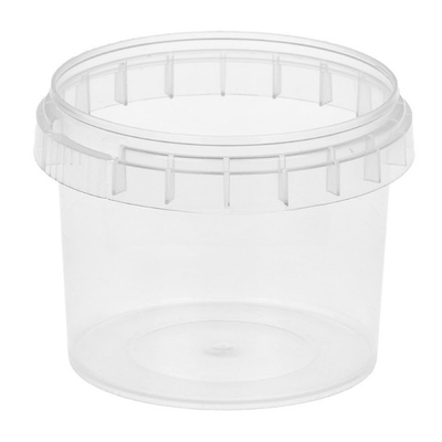 Контейнер круглый 120 мл (Н-54, D-68) упорное кольцо+конт.замок (350 шт.) Пласт-Сервис Плюс комплект