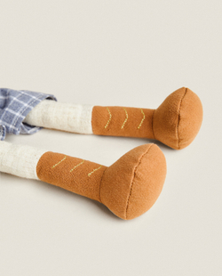 ZARA HOME МЯГКАЯ ИГРУШКА КРОЛИК В КЛЕТЧАТОМ КОМБИНЕЗОНЕ