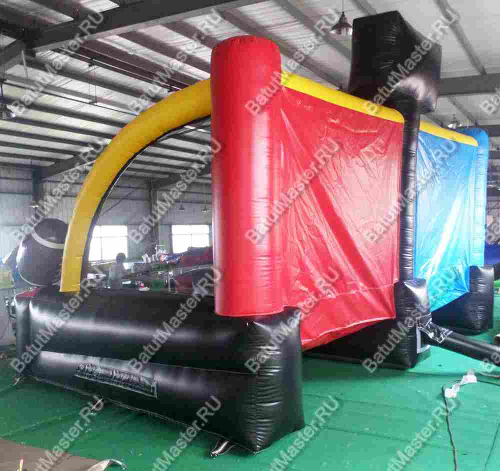 Детский надувной батут "Футбол Регби" с крышей 5*3*3.5 м