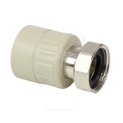 Муфта PP-R комбинированная серая Дн 25х1" с накидной гайкой VALFEX 10139125Г