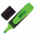 Текстовыделитель BRAUBERG "SUPER", ЗЕЛЕНЫЙ, прорезиненный корпус, линия 1-5 мм, 151739