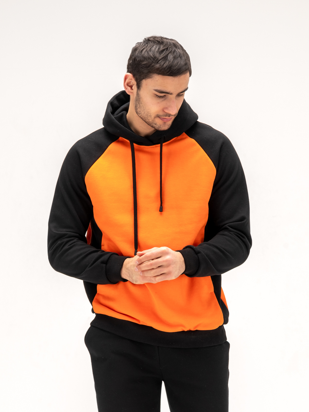 Костюм мужской спортивный теплый. Оранжевый/черный