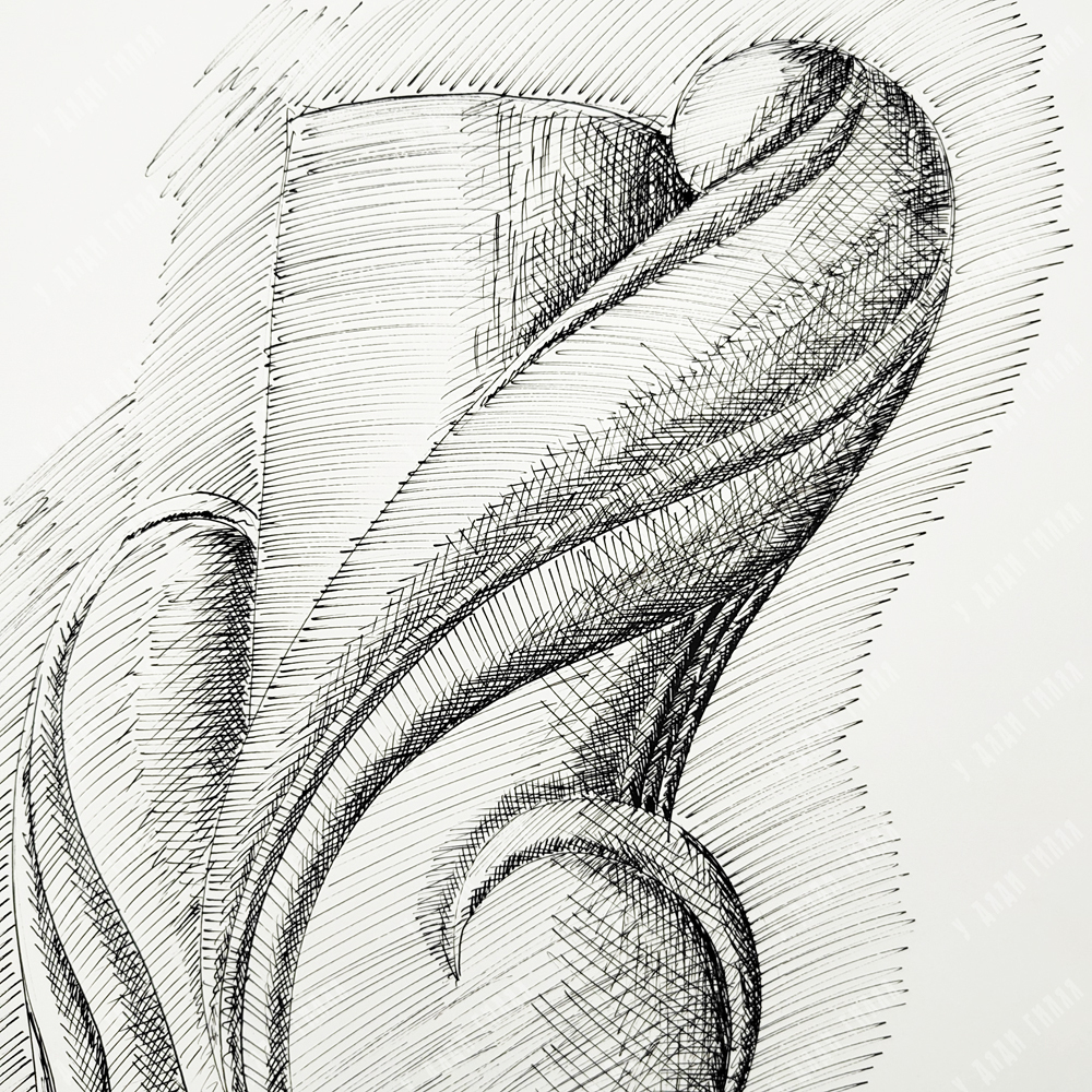 Штайнер Роберт (Robert Steiner). Начало. Графическая серия Экос. Штемпельная бумага, перо. Австрия,