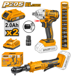 Набор аккумуляторного инструмента гайковерт + трещотка 20 В INGCO COSLI23066