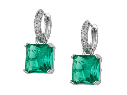 Серьги-Кольца "Emerald" 26,5мм, с подвесом (уценка)