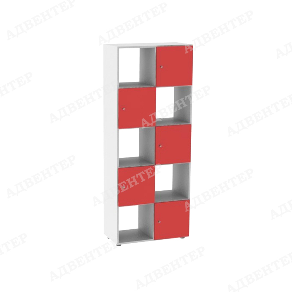 Стеллаж вертикальный 10 с дверцами в шахматном порядке