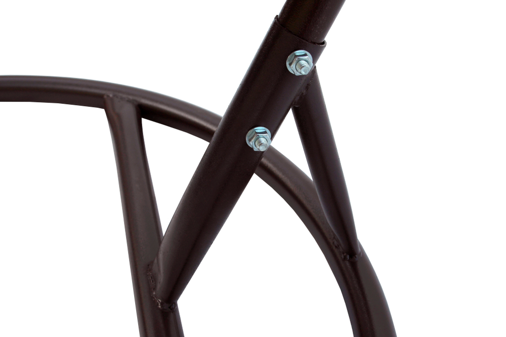 Кресло подвесное двойное Феникс арт.CN3423-МТКОР (стойка+осн.КОРИЧ,корзн.кор..,подуш.беже.3уп. (M))