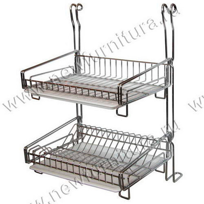 Рейлинг полка двойная CWJ268B сушилка для посуды 340*270*480мм (6984)